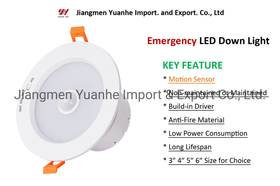 Downlight de emergencia con sensor de movimiento